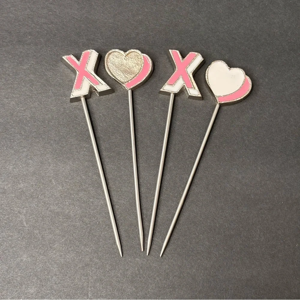 Anthropologie Valentine's Day Cocktail Picks, Set of 4 New